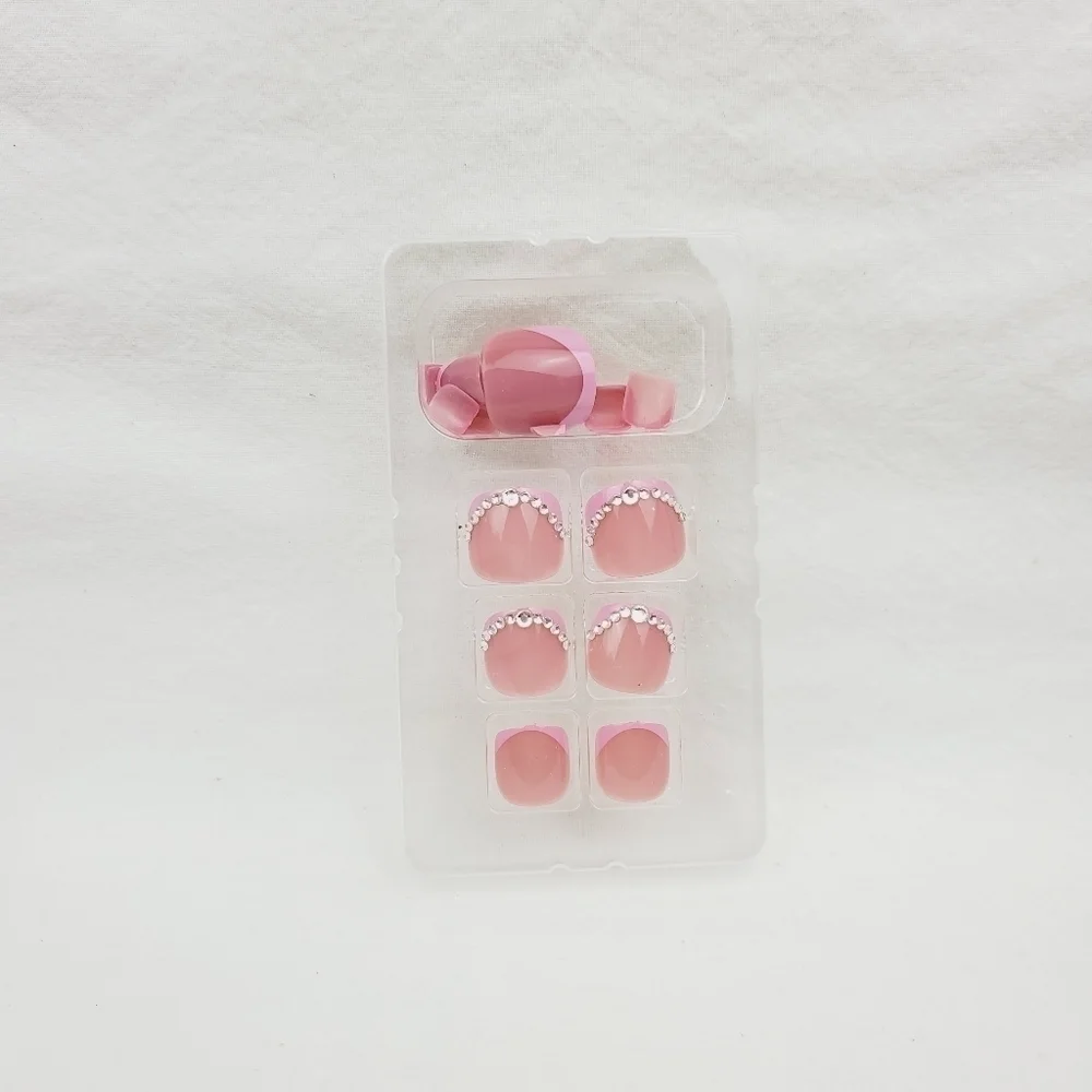 24 Pieces Fake Toe Press On Nails